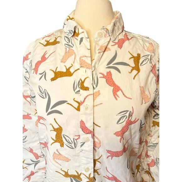 Marine Layer Sahara Cheetah Leopard Button Down Long Sleeve Shirt Women's Small - Picture 2 of 9